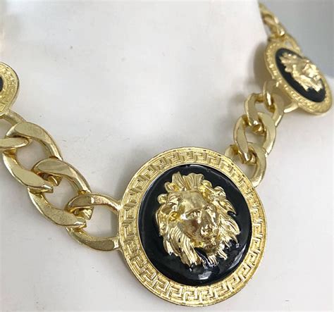 versace jewelry cheap|authentic versace lion necklace.